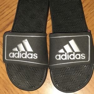 Adidas slippers with massage bubbles.. Woman's size 9. EUC